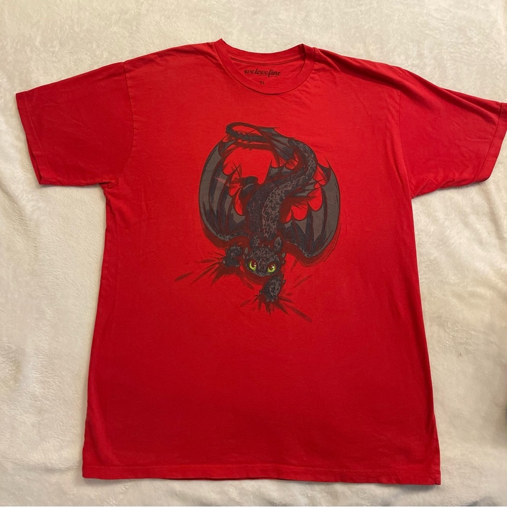 How to Train Your Dragon red men’s Toothless Graphic T-Shirt